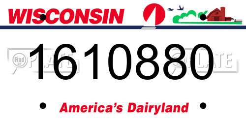 1610880 Wisconsin License Plate