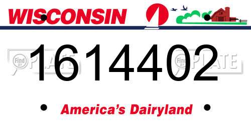 1614402 Wisconsin License Plate