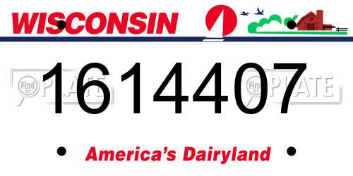 1614407 Wisconsin License Plate