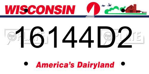 16144D2 Wisconsin License Plate