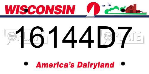 16144D7 Wisconsin License Plate