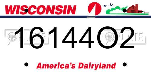 16144O2 Wisconsin License Plate