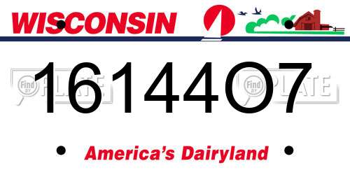 16144O7 Wisconsin License Plate