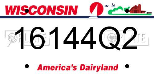 16144Q2 Wisconsin License Plate