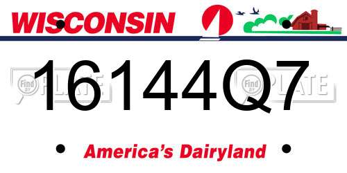 16144Q7 Wisconsin License Plate
