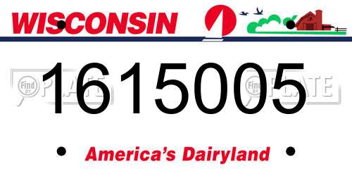 1615005 Wisconsin License Plate