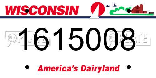 1615008 Wisconsin License Plate