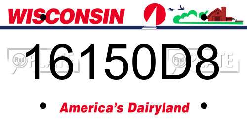 16150D8 Wisconsin License Plate
