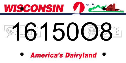 16150O8 Wisconsin License Plate