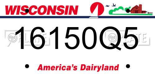 16150Q5 Wisconsin License Plate
