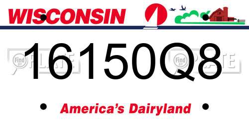 16150Q8 Wisconsin License Plate