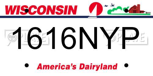 1616NYP Wisconsin License Plate