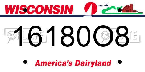 16180O8 Wisconsin License Plate