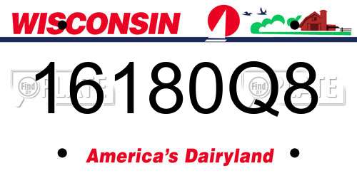 16180Q8 Wisconsin License Plate