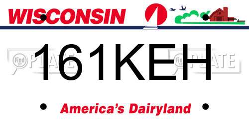 161KEH Wisconsin License Plate