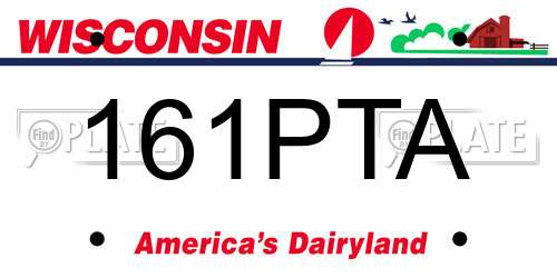 161PTA Wisconsin License Plate