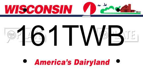 161TWB Wisconsin License Plate