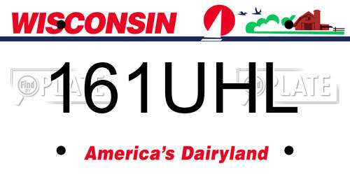 161UHL Wisconsin License Plate
