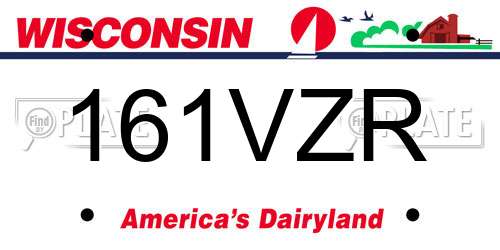 161VZR Wisconsin License Plate