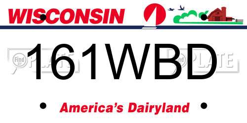 161WBD Wisconsin License Plate