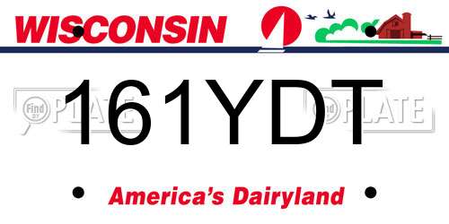 161YDT Wisconsin License Plate