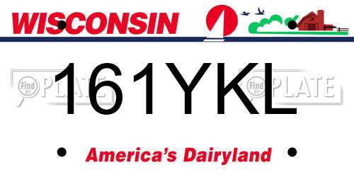 161YKL Wisconsin License Plate