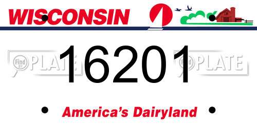 16201 Wisconsin License Plate