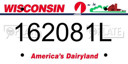 162081L Wisconsin License Plate