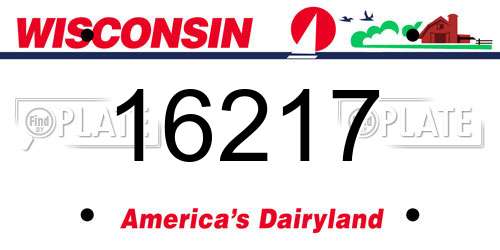 16217 Wisconsin License Plate