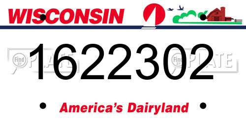 1622302 Wisconsin License Plate
