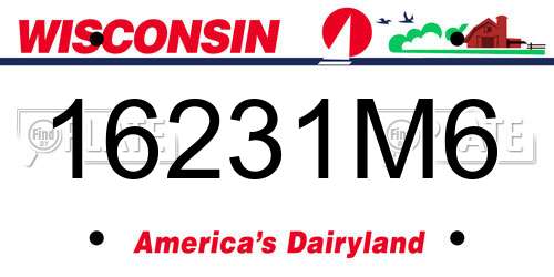 16231M6 Wisconsin License Plate