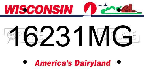 16231MG Wisconsin License Plate