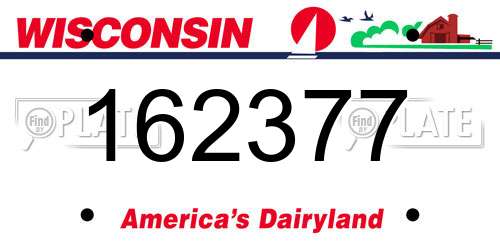 162377 Wisconsin License Plate