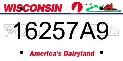 16257A9 Wisconsin License Plate