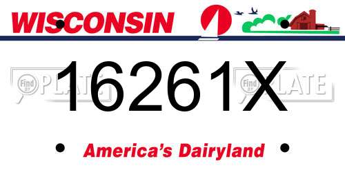 16261X Wisconsin License Plate