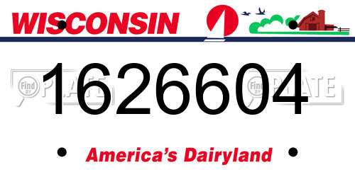 1626604 Wisconsin License Plate