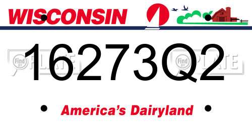 16273Q2 Wisconsin License Plate