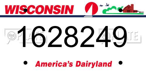 1628249 Wisconsin License Plate