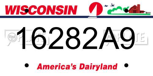 16282A9 Wisconsin License Plate