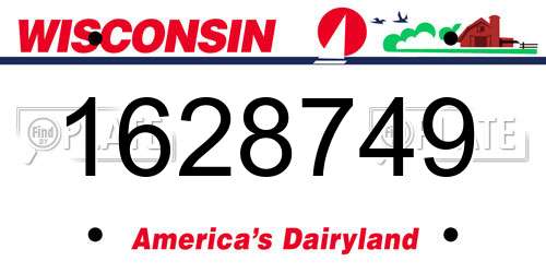 1628749 Wisconsin License Plate