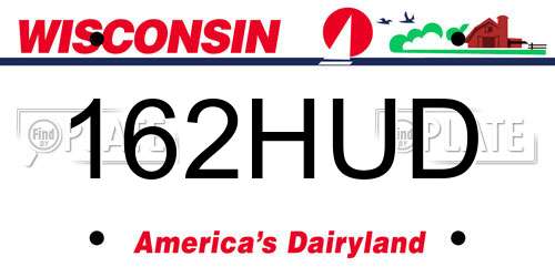 162HUD Wisconsin License Plate