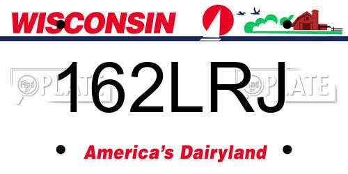162LRJ Wisconsin License Plate