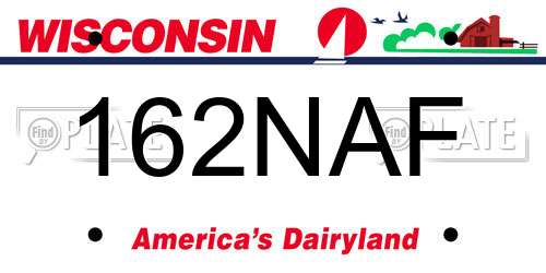 162NAF Wisconsin License Plate