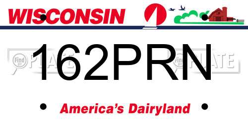 162PRN Wisconsin License Plate