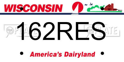 162RES Wisconsin License Plate