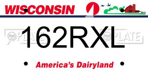 162RXL Wisconsin License Plate