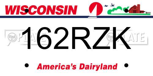 162RZK Wisconsin License Plate