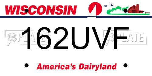 162UVF Wisconsin License Plate