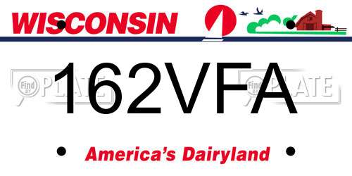 162VFA Wisconsin License Plate