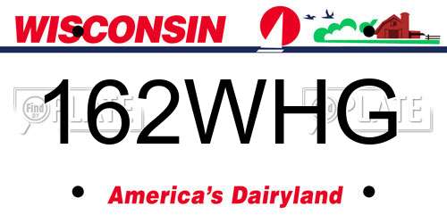 162WHG Wisconsin License Plate